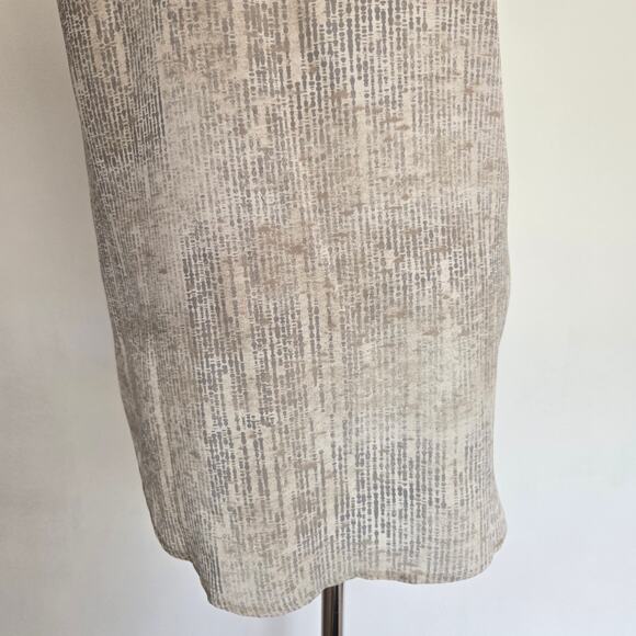 Eileen Fisher Metaphor Silk Blouse Printed Neutrals Relaxed Fit Gray Women XS - Picture 6 of 11